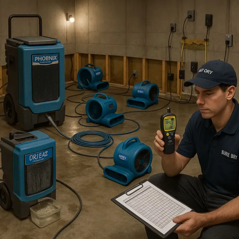 Structural Drying and Dehumidification process in Wildwood Lake, TN